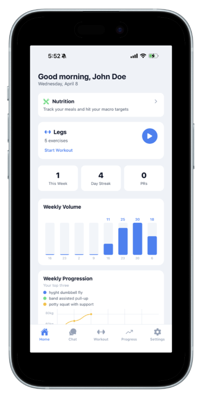 SpotMate AI coach ready to guide your next workout